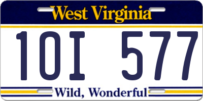 WV license plate 1OI577