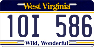 WV license plate 1OI586