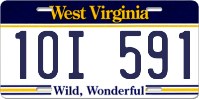 WV license plate 1OI591