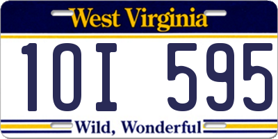 WV license plate 1OI595