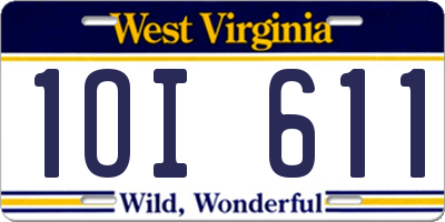 WV license plate 1OI611