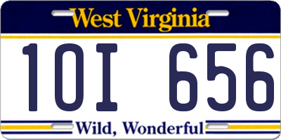 WV license plate 1OI656