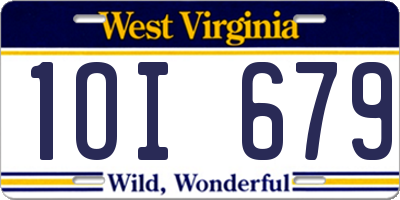WV license plate 1OI679
