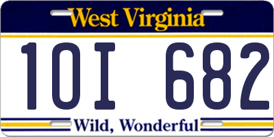 WV license plate 1OI682