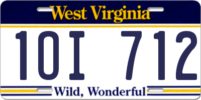 WV license plate 1OI712