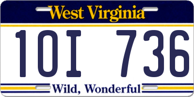 WV license plate 1OI736