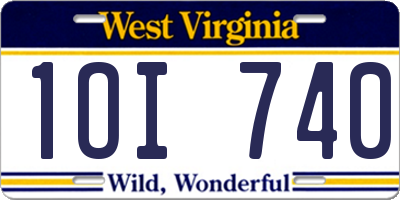 WV license plate 1OI740