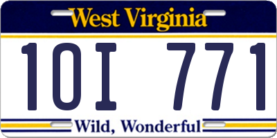 WV license plate 1OI771