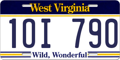 WV license plate 1OI790