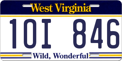 WV license plate 1OI846