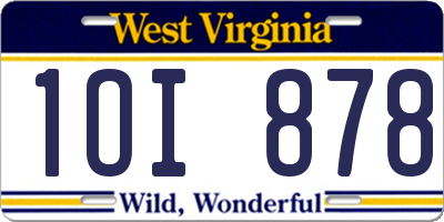 WV license plate 1OI878