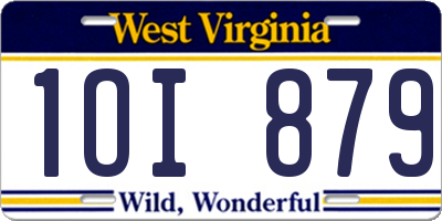 WV license plate 1OI879