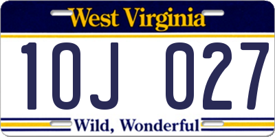 WV license plate 1OJ027