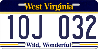 WV license plate 1OJ032