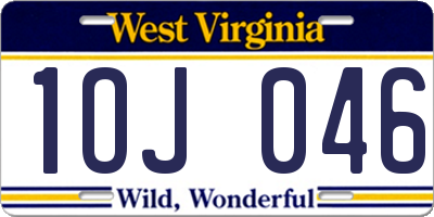 WV license plate 1OJ046