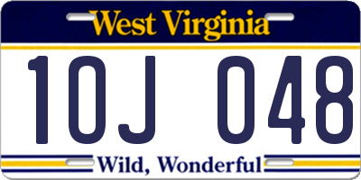 WV license plate 1OJ048