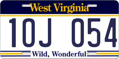 WV license plate 1OJ054