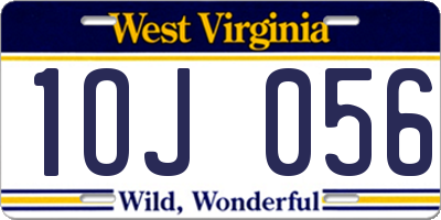 WV license plate 1OJ056