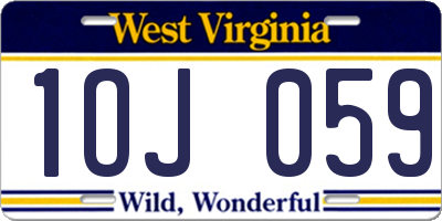 WV license plate 1OJ059