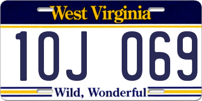WV license plate 1OJ069