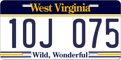 WV license plate 1OJ075