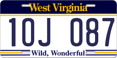 WV license plate 1OJ087