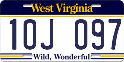 WV license plate 1OJ097