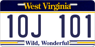 WV license plate 1OJ101