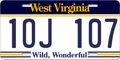 WV license plate 1OJ107