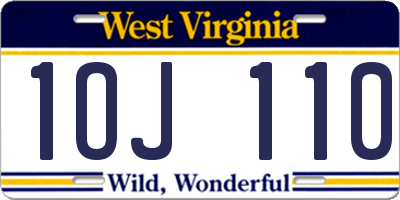 WV license plate 1OJ110