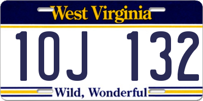 WV license plate 1OJ132