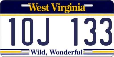 WV license plate 1OJ133