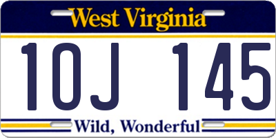 WV license plate 1OJ145