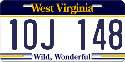 WV license plate 1OJ148