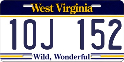 WV license plate 1OJ152