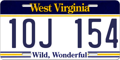 WV license plate 1OJ154