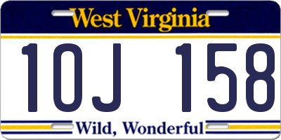 WV license plate 1OJ158