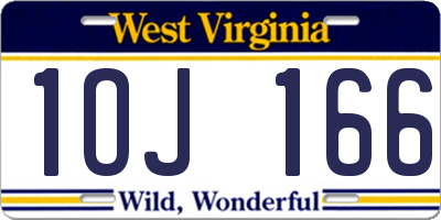 WV license plate 1OJ166