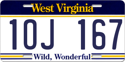 WV license plate 1OJ167
