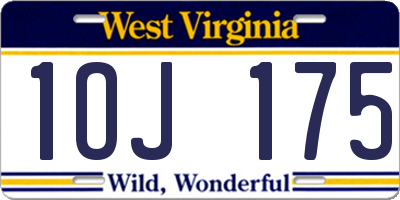 WV license plate 1OJ175