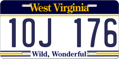 WV license plate 1OJ176