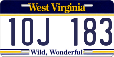 WV license plate 1OJ183
