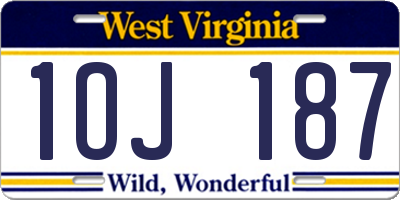 WV license plate 1OJ187