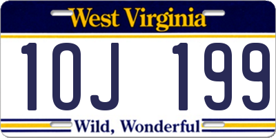 WV license plate 1OJ199