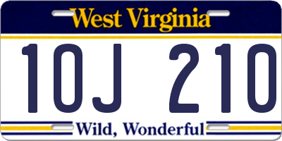 WV license plate 1OJ210
