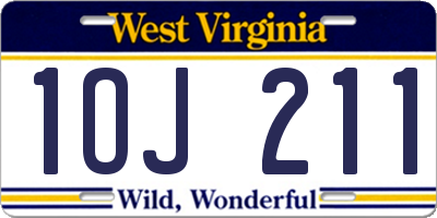 WV license plate 1OJ211