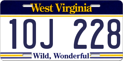 WV license plate 1OJ228