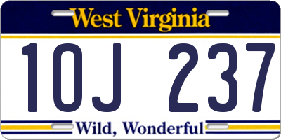WV license plate 1OJ237