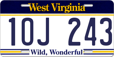 WV license plate 1OJ243