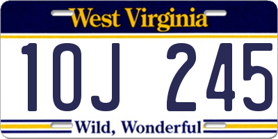WV license plate 1OJ245